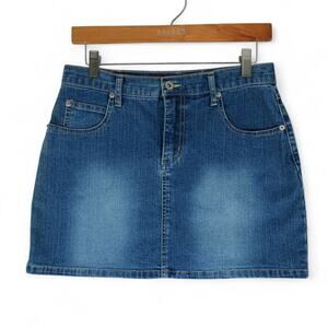 Lazer Jeans Skirt‎ Womens Juniors 9 Demim Mini Skirt Stretch Y2K